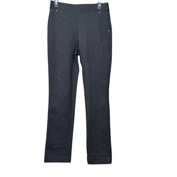INC International Concepts High Rise Straight Ponte Pants, Dark Heather Gray, M - Picture 3 of 14